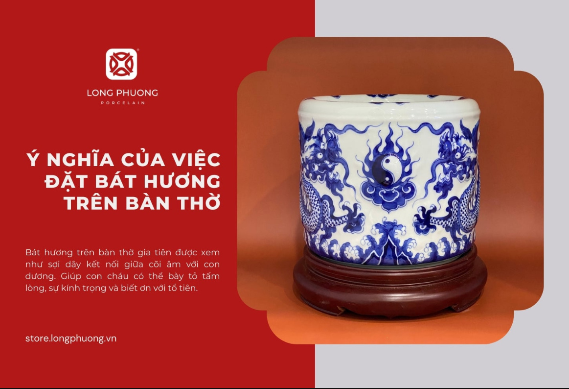 Mặt sau và phần đế bát hương
